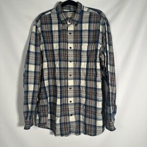 LL BEAN XL Tall Shirt Mens Flannel Scotch Plaid Slightly Fitted Button Down